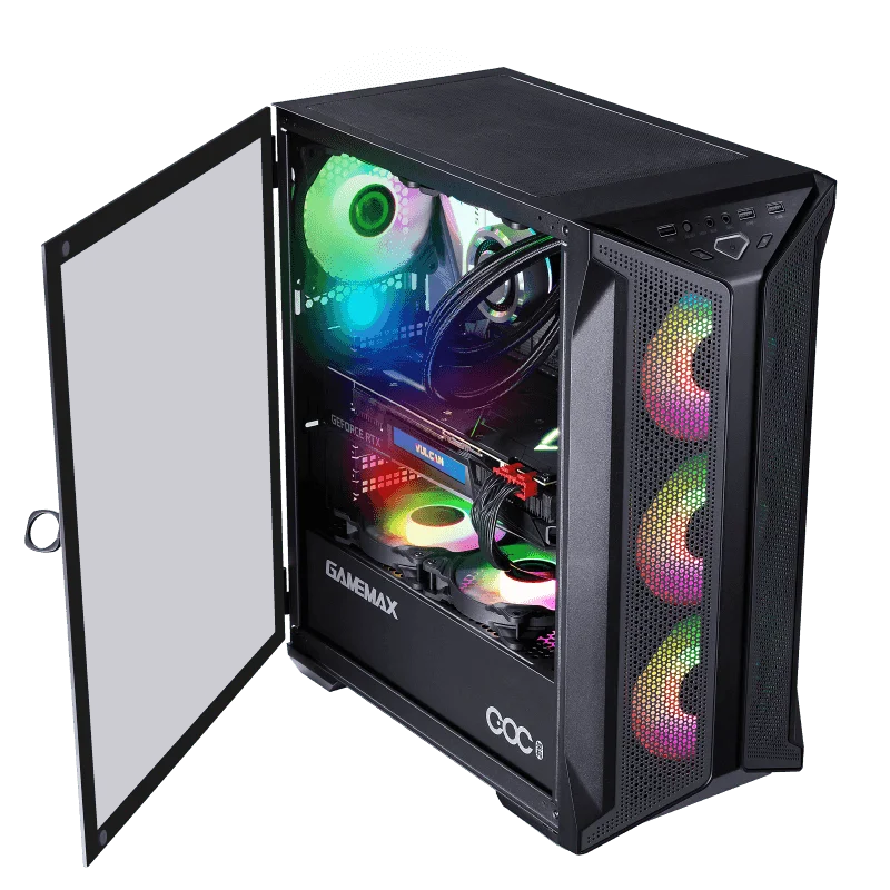 Gamemax Brufen C1 Mid-Tower шасси для игрового ПК чехол 4 шт. 120 мм фанаты ARGB геймерский DIYer