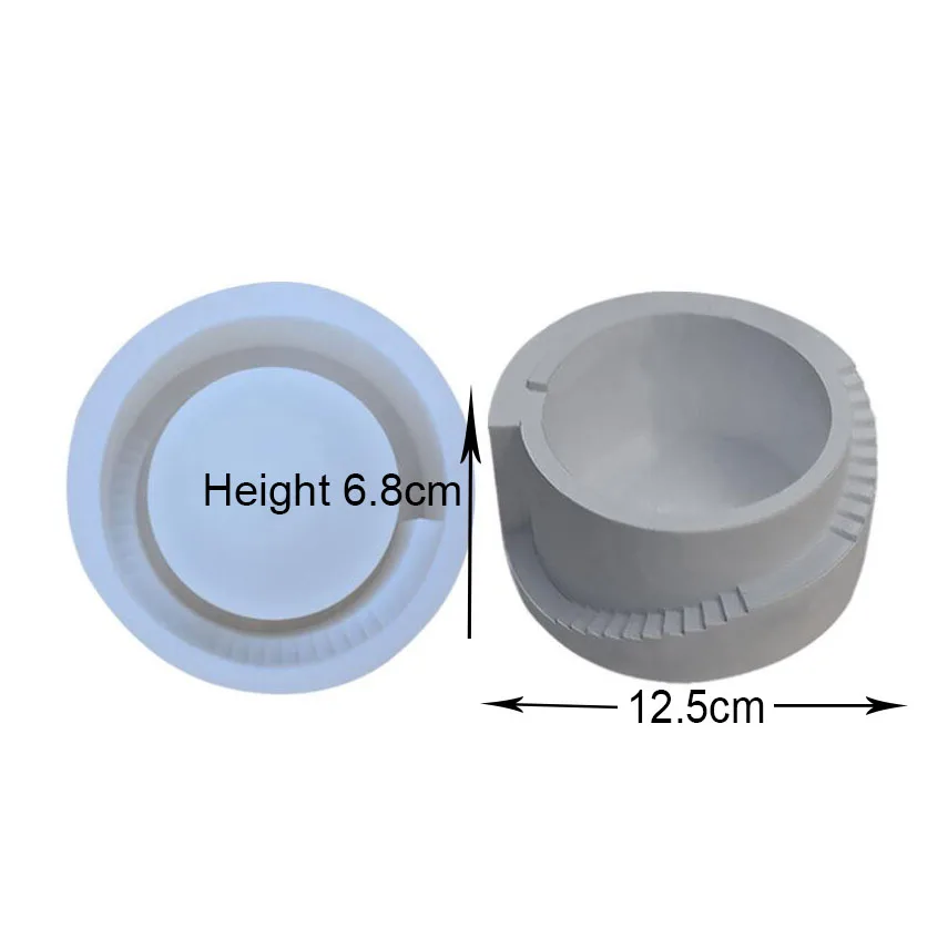 

12cm Round Concrete Planter Silicone Mold Succulents Cement Flowerpot Molds Stairs Plants Pot Epoxy Resin Mould