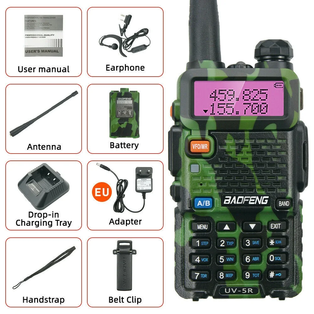 

UK UV-5R зеленая рация UHF/VHF Двухдиапазонная Двусторонняя радиосвязь + наушник