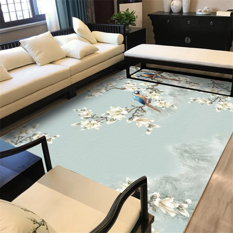 Пузырь поцелуй китайский Стиль синей птицы деревьев пересылка коврики с узором