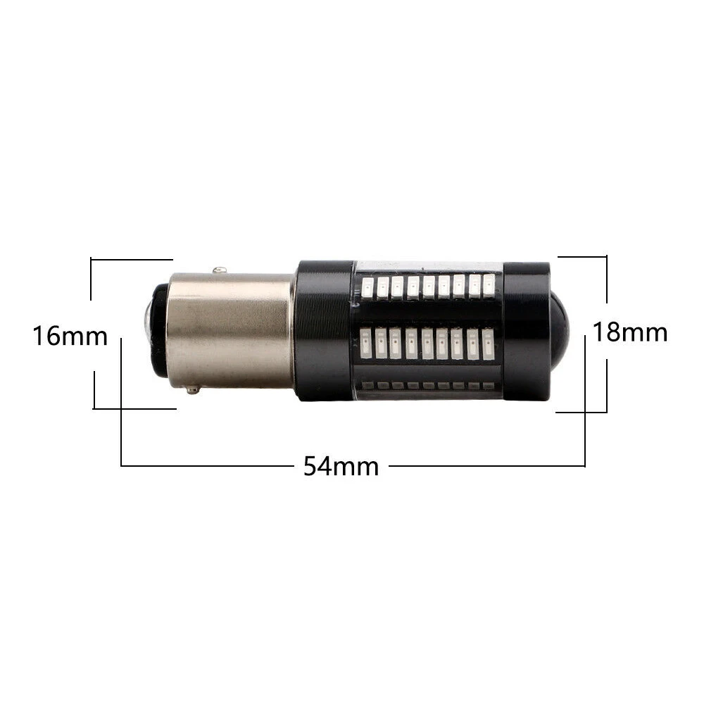 2 шт. 1157 4014 66 красный задний фонарь 7 Вт BAY15D 66SMD светодиодный ные лампы стоп сигнал