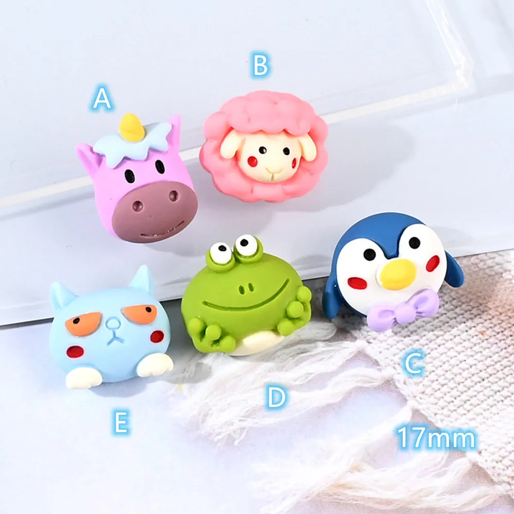 

Flat Back Resin Cabochon Kawaii Cartoon Animals 20pcs Frog Penguin DIY Flatback Cabochon Embellishment Accessories Scrapbooking