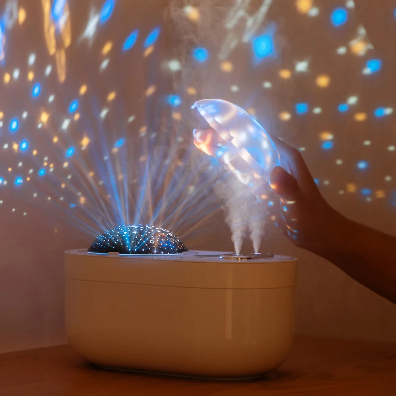 

Wireless Humidifier Diffuser For Bedroom Home Office Essential Oil Aroma Diffuser Mist Tool Projection Light Control Mist Output