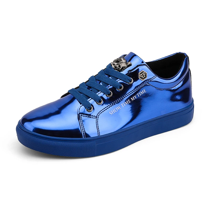 

Hot Men Lion Head Loafer Casual Flats Spring Summer Men Oxfords Lace Up Leisure All Student Patent Leather Shoes Outdoor Walking