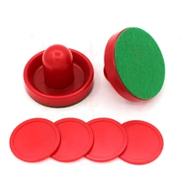 1 set abs air hockey accessories batting tool with pucks pusher mallet adult table games entertaining toys 96mm 76mm 60mm