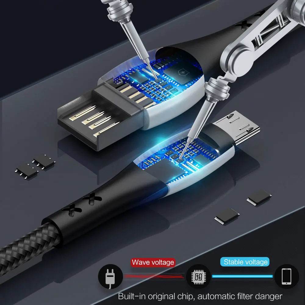 Микро кабель SmartDevil из цинкового сплава универсальный USB для Android передачи данных