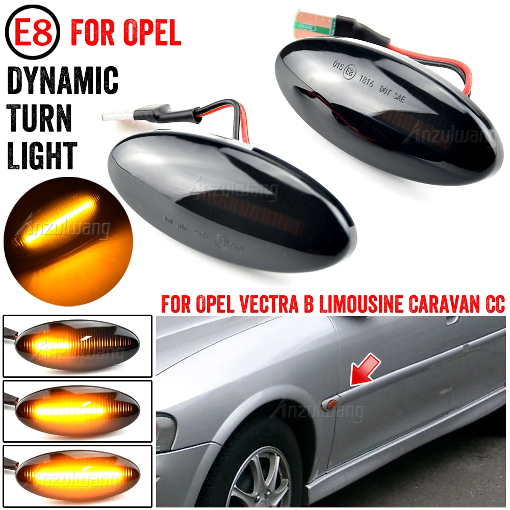 2Pcs Dynamische LED Seite Marker Licht Blinker Lampe Für Opel/Vauxhall Vectra B MK1 1995 1996 1997 1998 1999 2000 2001 2002 2003