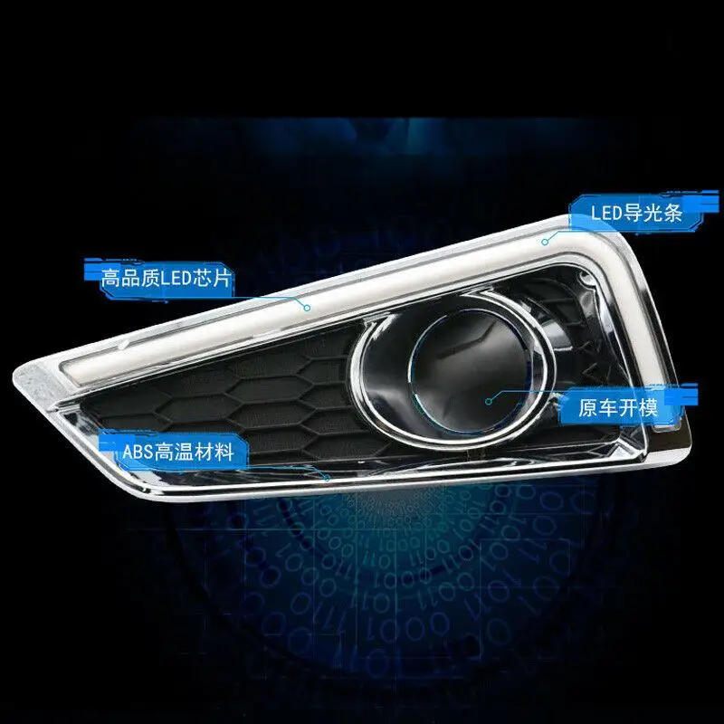 

2pcs 3 Functions Car LED Daytime Running Lights fog lamp For Honda City 2015-2017