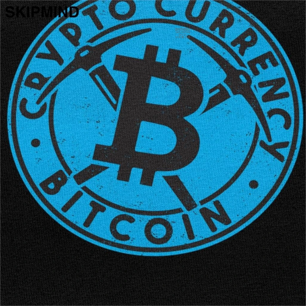 Крутая Мужская футболка для майнинга биткоинов мягкая хлопковая с коротким