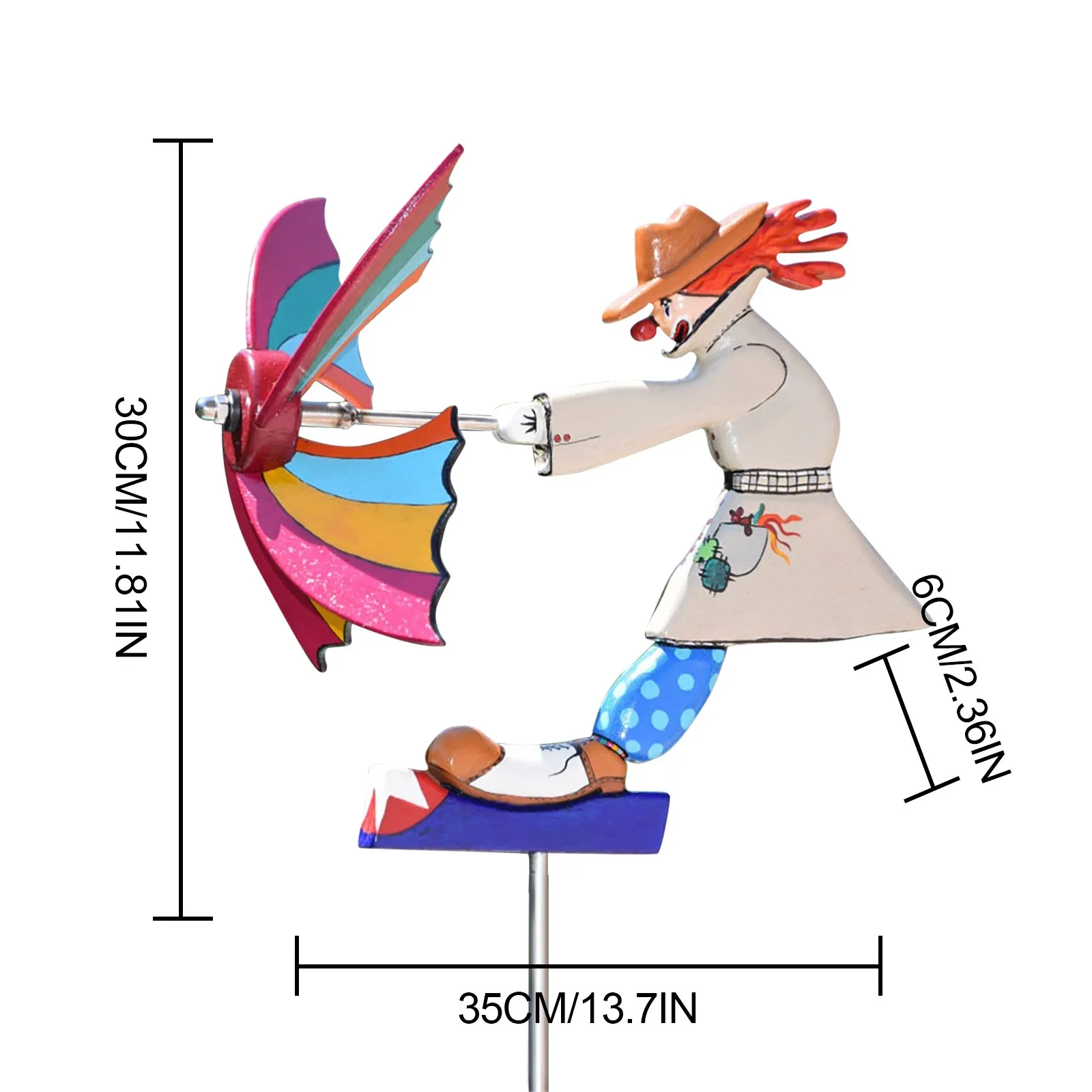 

Whirligig-Asuka Series Windmill Whirly Whirligig-Clown Garden Lawn Decor Lawn Stake Courtyard Yard Garden Decor Wind Spinner #M