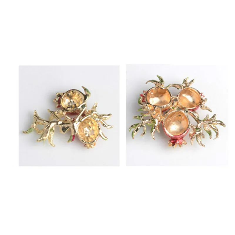 

10pcs Pomegranate Flower DIY Rose Alloy Headwear Accessories Flatback Wedding Craft CLL9320