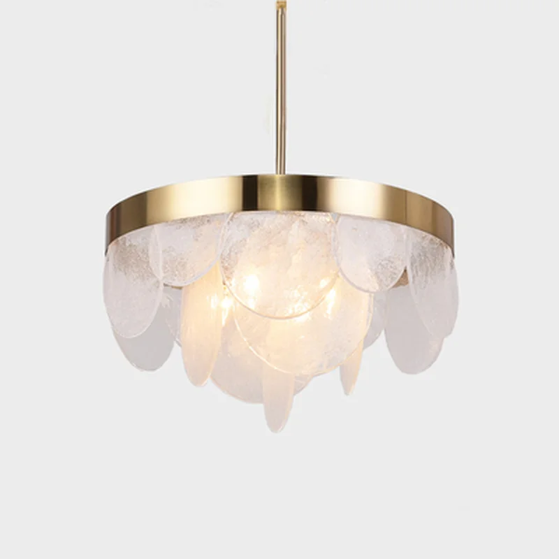 

Modern Copper Metal Led Chandelier Lighting Dining Room Led Pendant Chandeliers Lights Lustre Glass Living Room Led Hanging Lamp