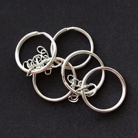 5pcslot diy 27 30mm polished keyring keychain split ring with short chain key rings women men diy key chains accessories
