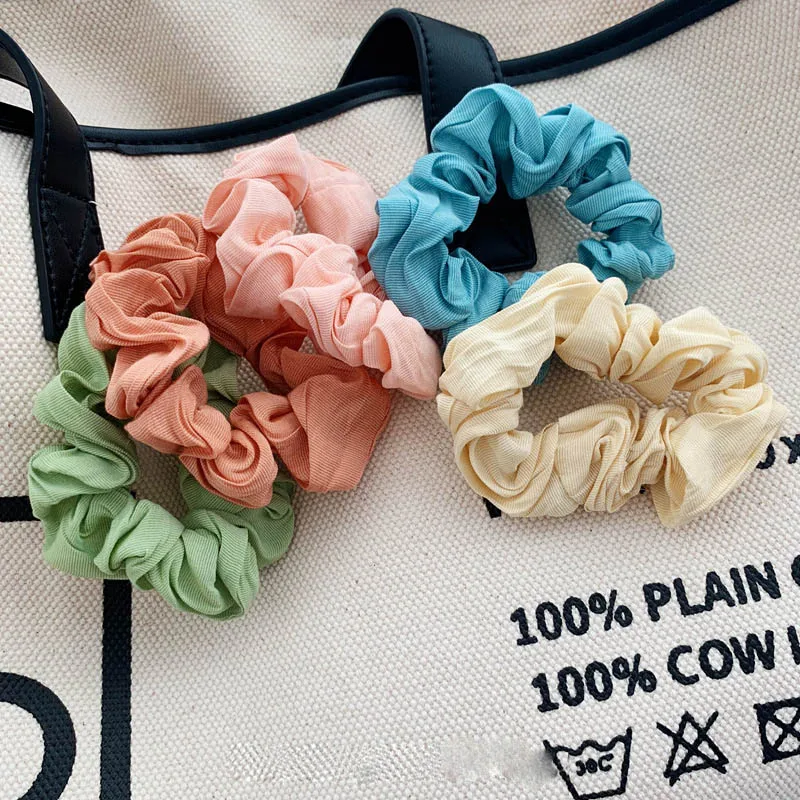 Небольшая веревка для волос карамельных цветов однотонное тканевое кольцо