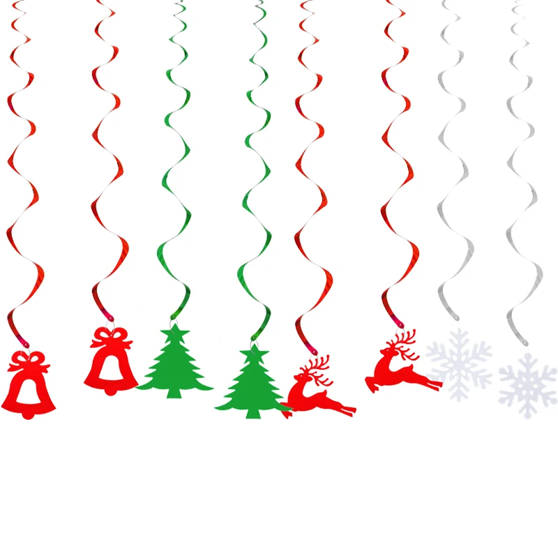 Natal Merry Christmas Висячие белые снежные фольга Swirl баннер гирлянда Рождественские украшения для дома новогодние вечерние Navidad Kerst