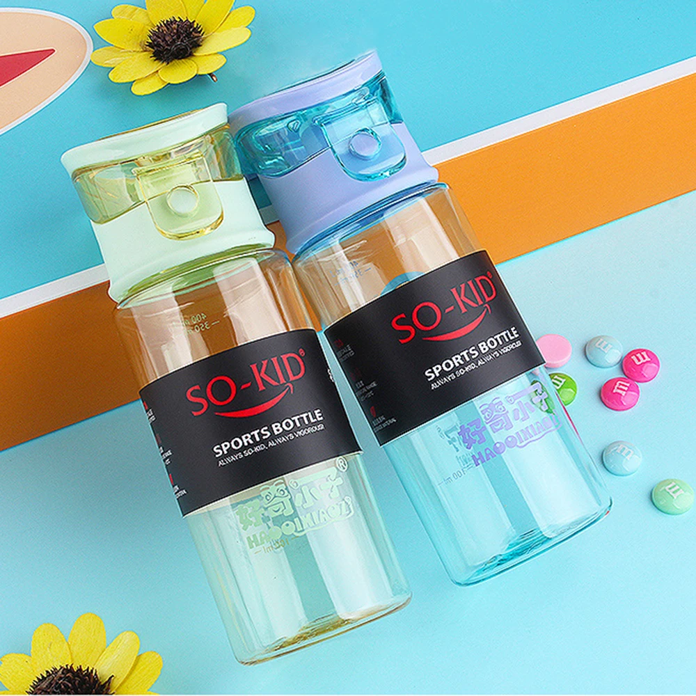 

400ml Child Bottle Outdoor Water Bottle with Straw Sports Bottles Eco-friendly with Lid Hiking Camping Plastic BPA Free H1098