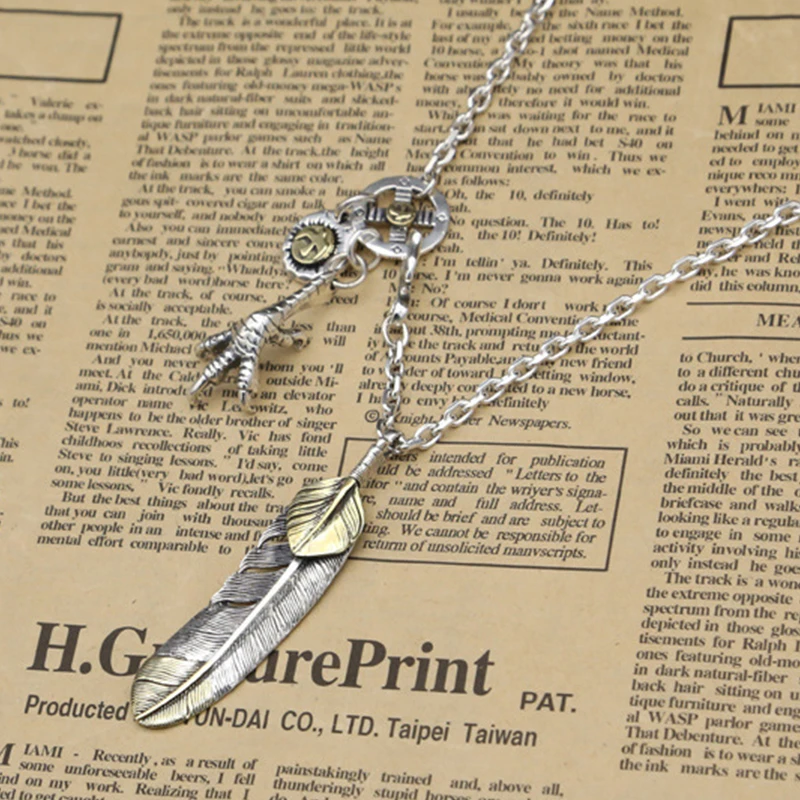

S925 Sterling Silver Jewelry Takahashi Goro Feather Eagle Claw Simple Sweater Chain Accessories Necklace