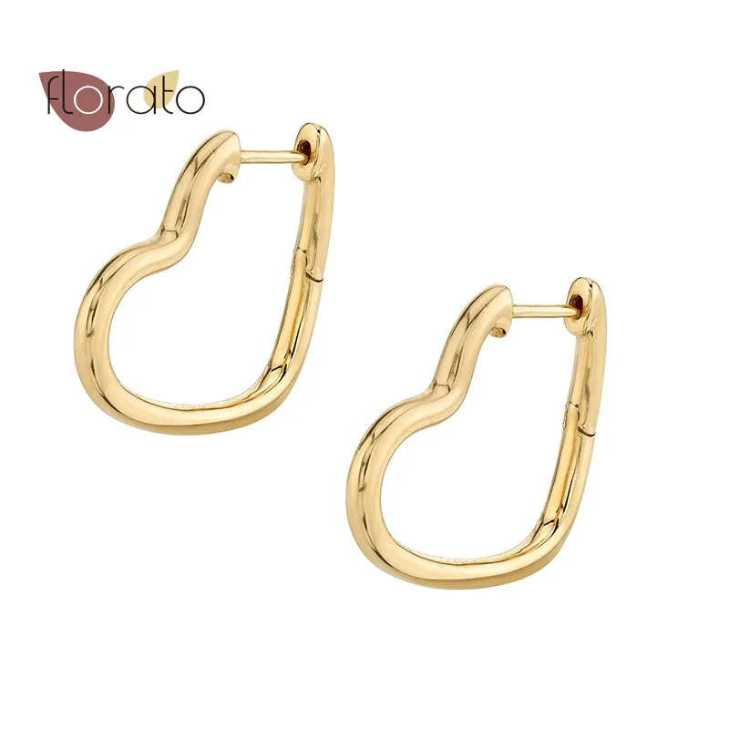 

Minimalist Heart Shaped Hoop Earrings 925 Sterling Silver Ear Buckle Exquisite Fashion Jewelry Custom For Women Birthday Gifts