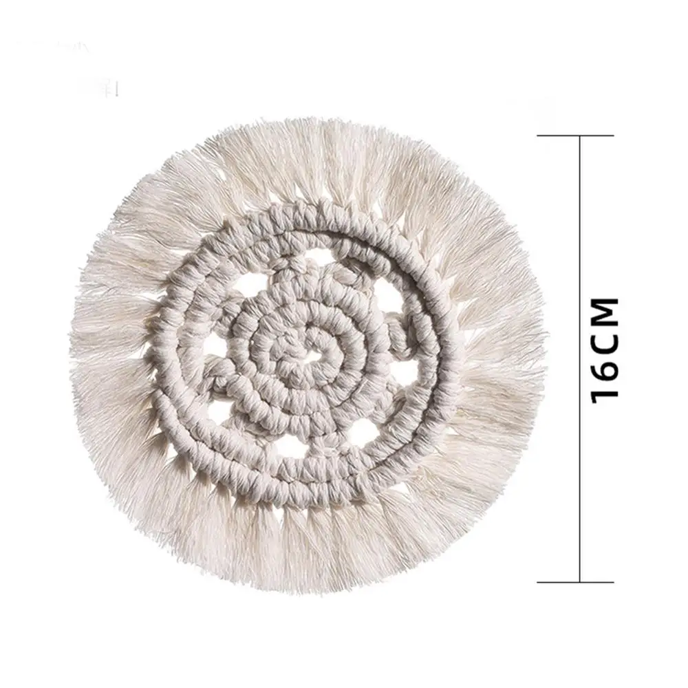 

Handwoven Macrame Coasters Cotton Rope Braided Placemats Cup Pad Table Decor Heat Resistant Table Mat Cup Mat