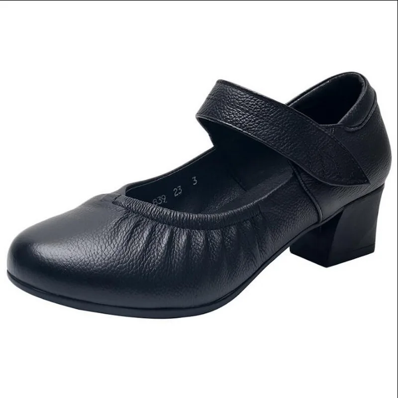 Genuine Leather Slip On Shoes Comfortable Walking Shoes Woman Casual Shoes Woman Soft Sole Black Work Shoes