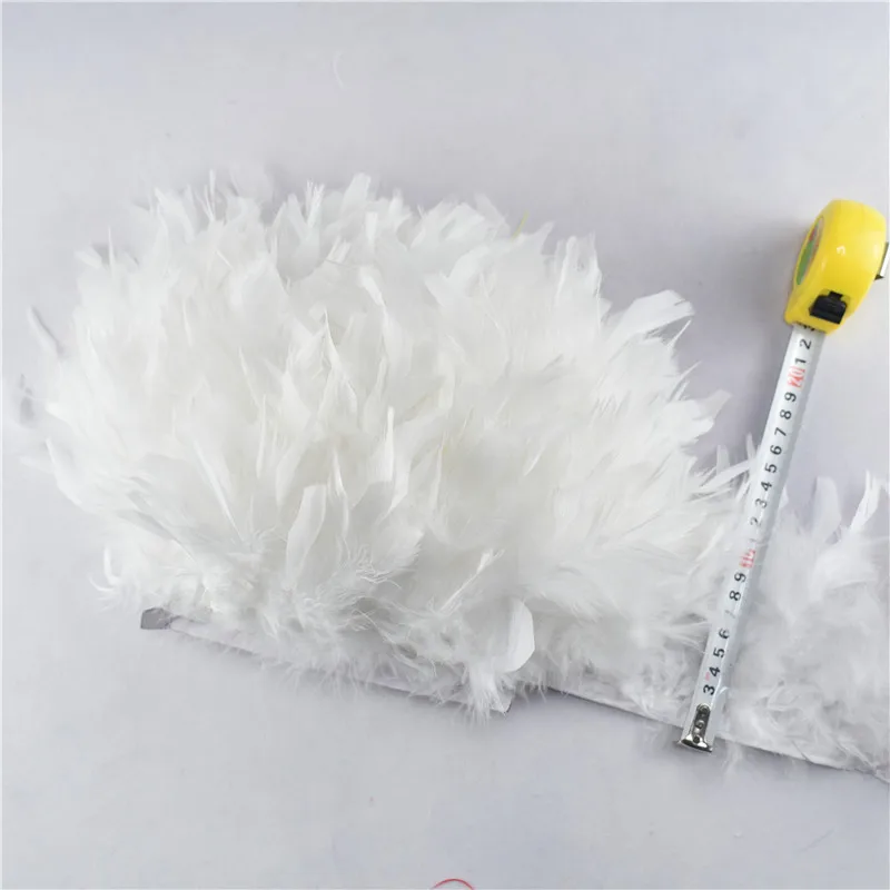 White 10 м/лот, индейка, перо, бахрома, отделка 4-6 дюймов, марабу, перья, отделка юбки, платье, отделка, ленты, перья для рукоделия - Цвет: White