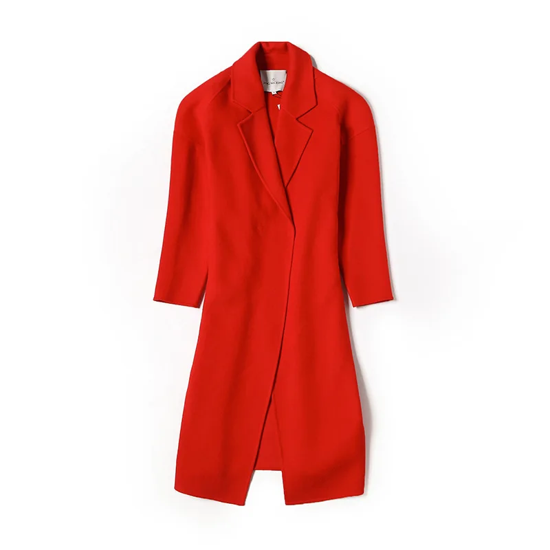 Длинные шерстяные кашемировые пальто для женщин Осень зима 2019 женские куртки