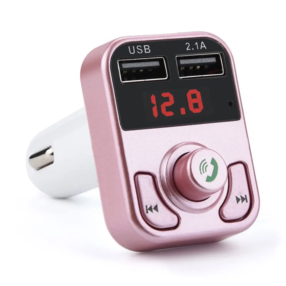 Rose gold Vehemo MP3 автомобильный fm-передатчик передатчик Bluetooth Обнаружение напряжения для Handfree FM адаптер Универсальный AUX Стерео - Название цвета: Rose gold