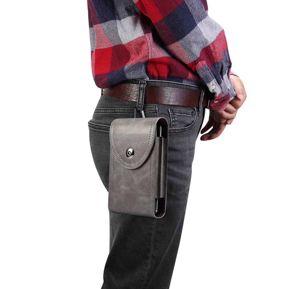 Dual Layer Leather Belt Case For iPhone 11 / XS Max XR/ XS/ X 8 Plus 7 6 Phone Pouch Holster With Carabine | Мобильные телефоны и