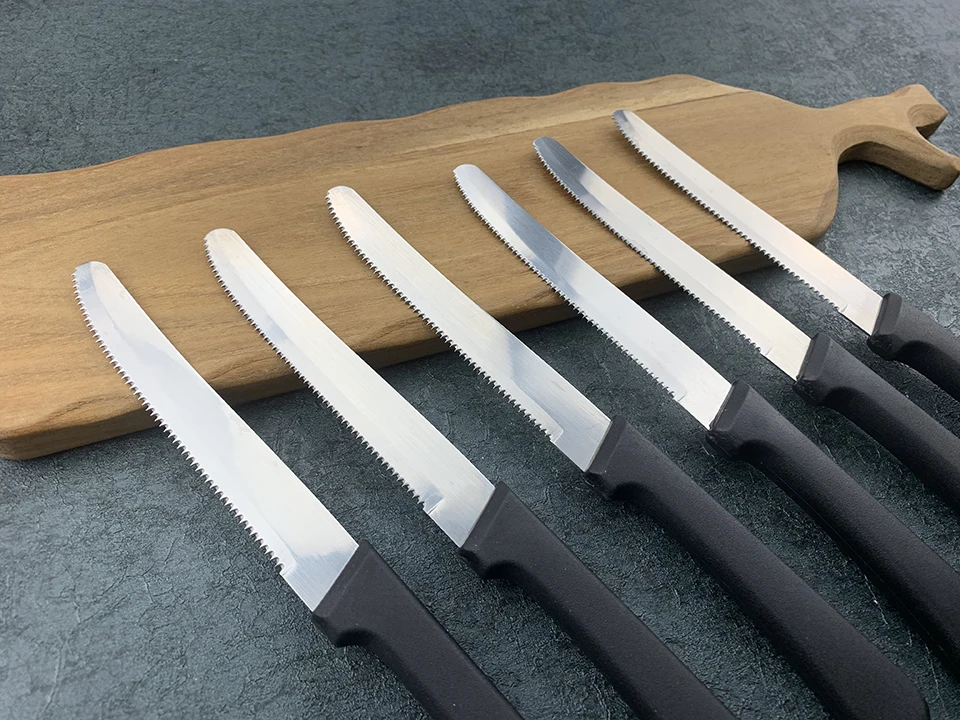 Нож из нержавеющей стали для стейка Рождественский ужин черная ручка столовая