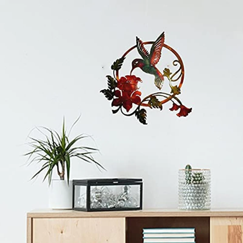 

Круглая металлическая птица, Настенный декор для сада, гостиной, украшение