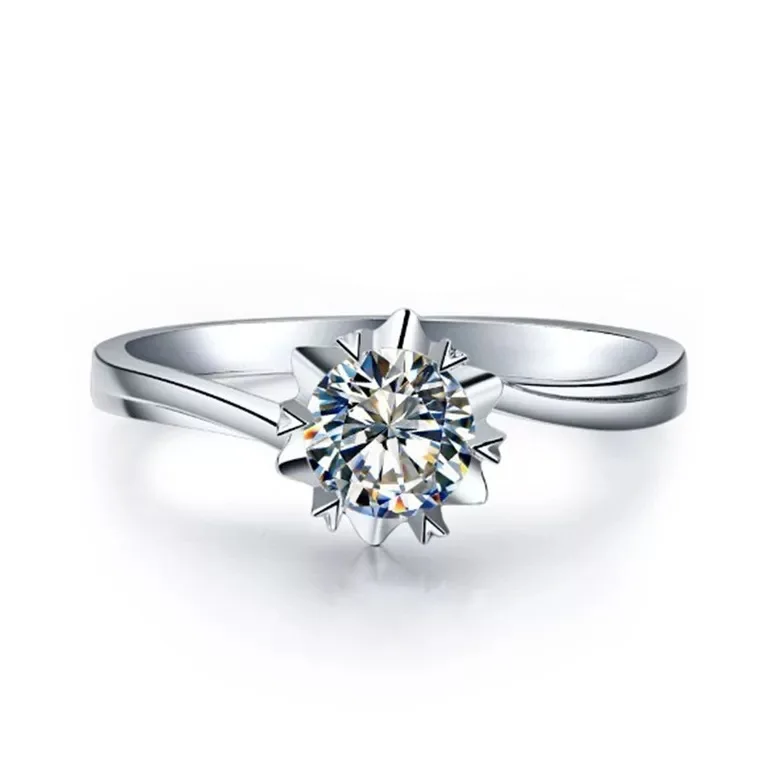 Круглое серебряное Moissanite кольцо 1.00ct D VVS роскошное Weding для женщин | Украшения и