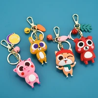 cartoon doll keychain anime pig rabbit bear model toys key ring bag pendant gifts keyring for women bags