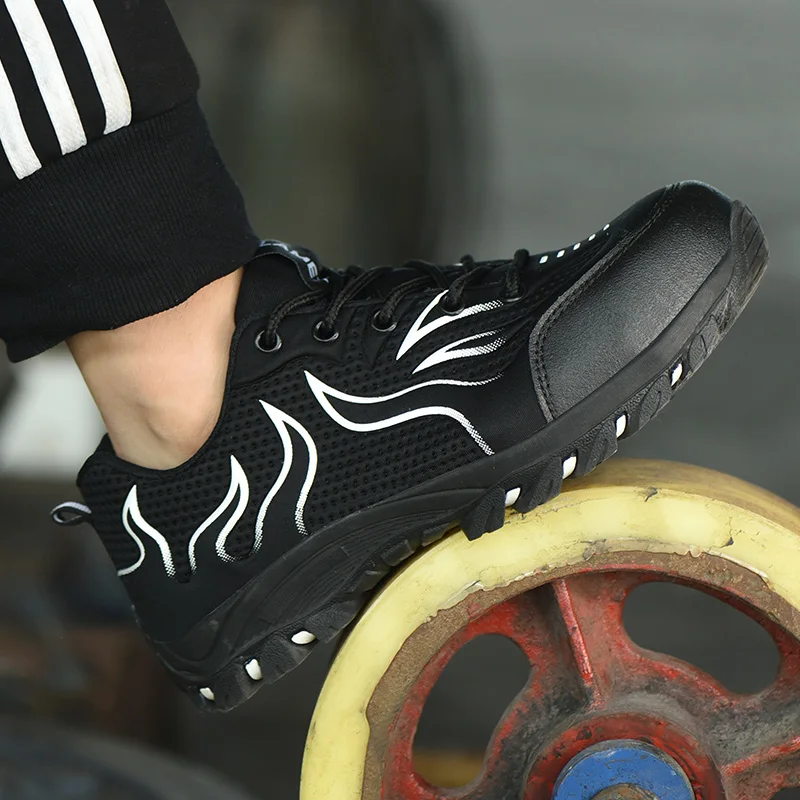 

Men's Safety Shoes Steel Toe Cap Footwear Work Tennis Puncture-Proof Boots Lightweight Breathable Sneakers