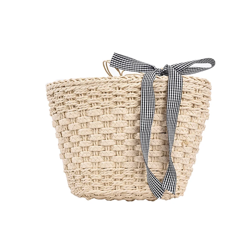 

2021 New Ribbon Design Women's Shoulder Bag Fashion Summer Ladies Straw Woven Bag Casual Women Messenger Bags Bolsos De Mujer