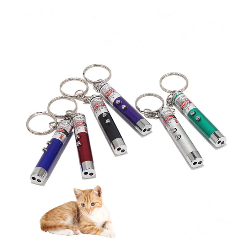 

2 in1 Red Laser Pointer Pen 5MW Mini Keychain Laser Pointer Pen Teaching Interactive With White LED Light for Childrens Play