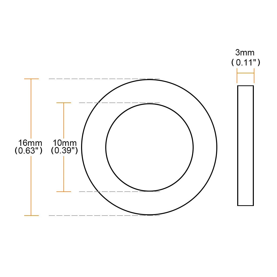 Uxcell 20 шт. круглая уплотнительная прокладка для шланга круглой формы плоский