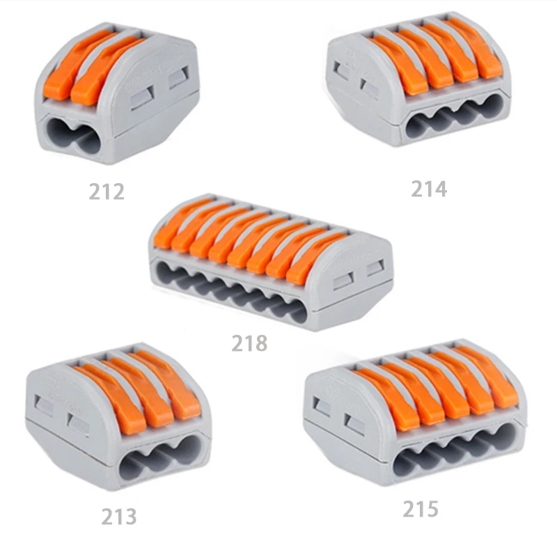 

30/50/100pcs Universal Cable Wire Connectors 222 TYPE Fast Home Compact Wire Connection Push In Wiring Terminal Block 2-8 Pin