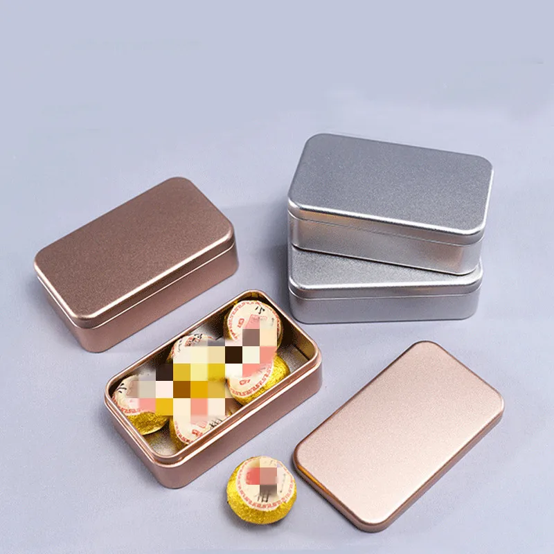1шт Комплект для выживания Маленькая пустая металлическая серебряная черная золотая коробка для хранения органайзера для денег, монет, конфет, ключей, специй
