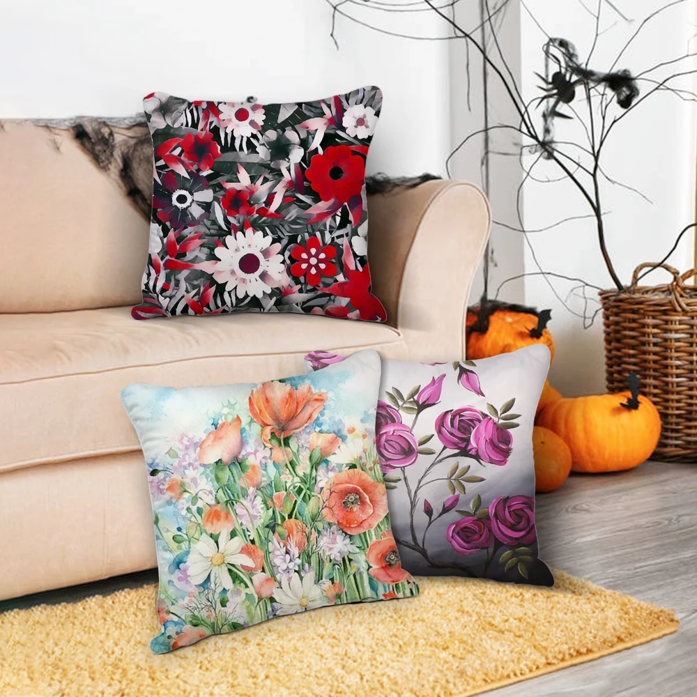 Чехол для подушки с цветочным узором Fuwatacchi Винтажный чехол принтом талии