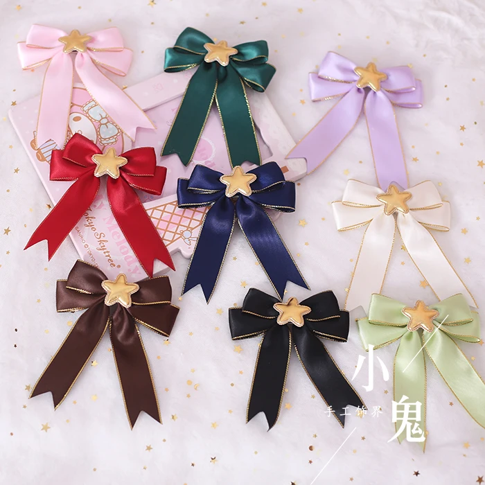 

Japanese hairpin headwear lolita sweet girl star bow side clip wild small skirt hairpin hair accessories