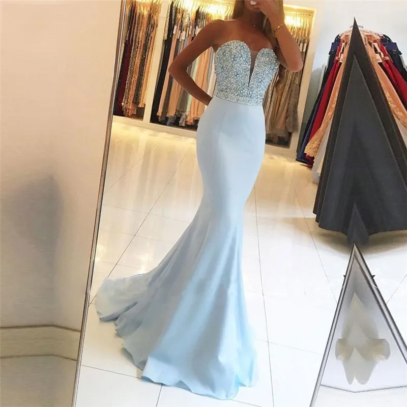 

robe de soiree Full Beadings Mermaid Prom Party Gowns 2020 Luxury Womens Pageant Dress Evening Formal Wear vestido de festa