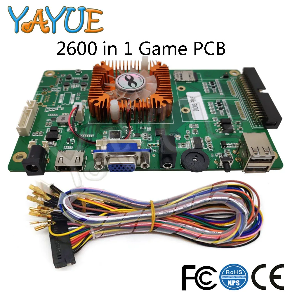 Игровой ящик 9s 2600 в 1 PCB с Jamma Harness 1660 в 1 аркадный шкаф 3 в 1 Язык китайский, английский, корейский для аркадной консоли