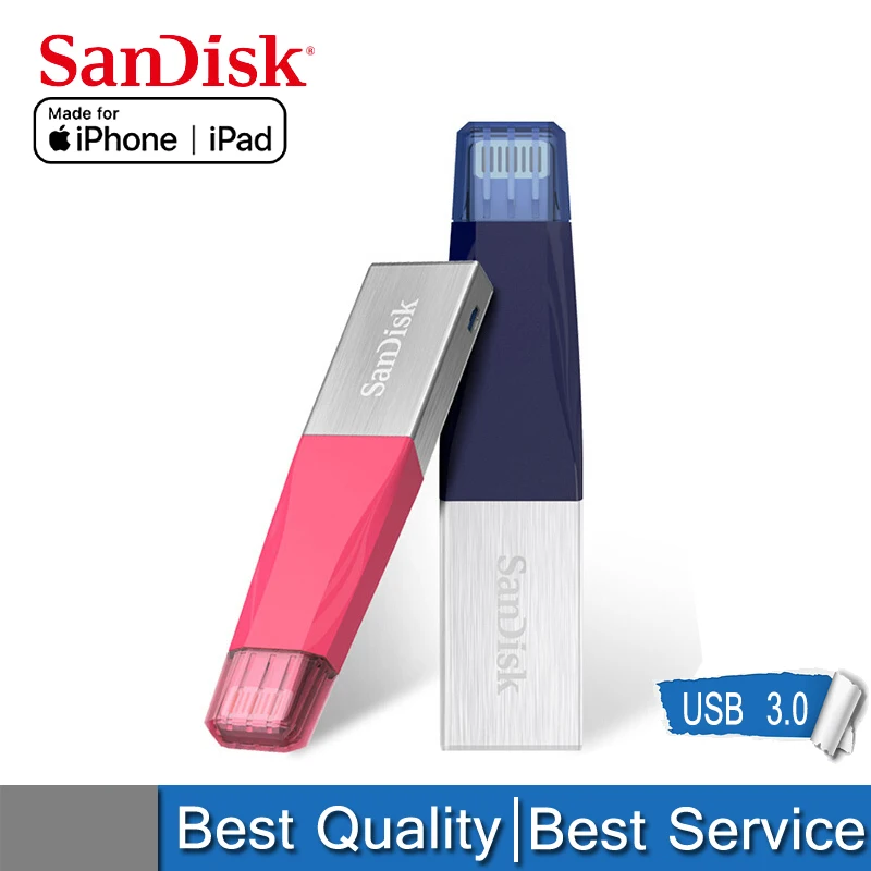 SanDisk USB флэш-накопитель iXPand OTG Lightning разъем U диск USB 3,0 Флешка 64 Гб 128 ГБ SDIX40N накопитель для iphone ipad и ПК