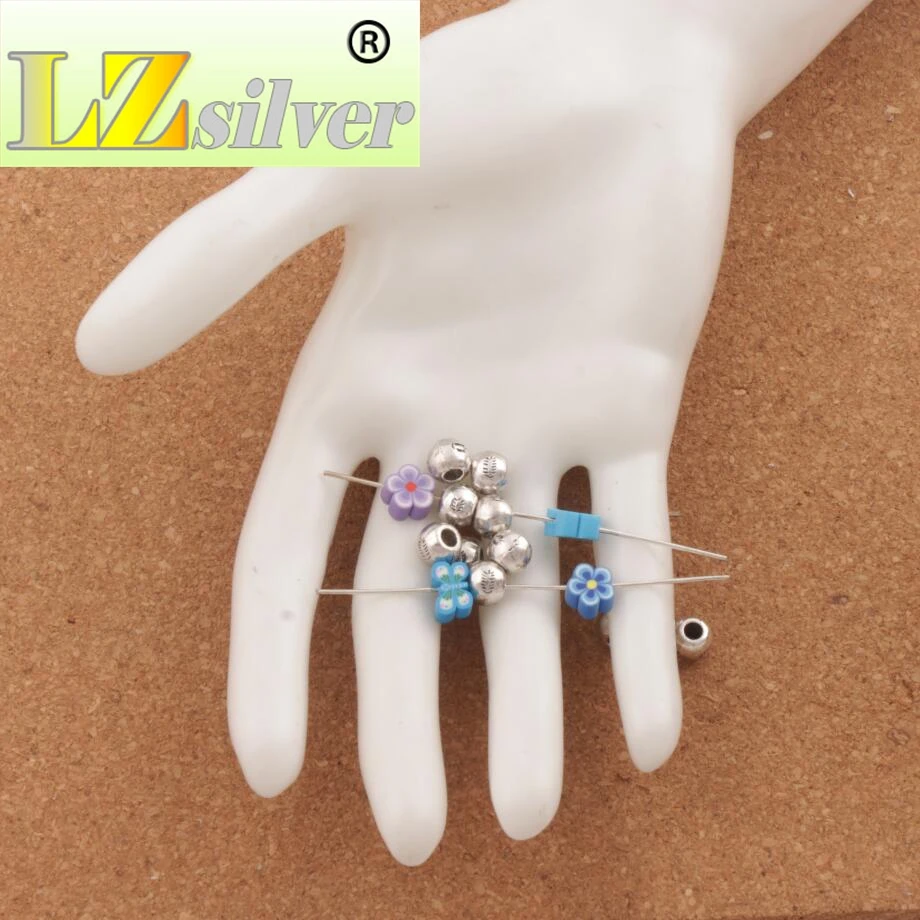 7mm Round Fish Bones Design Beads 200PCS Zinc Alloy Spacers L615