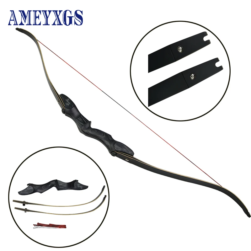 

1pc 60Inch 30-60Ibs Archery Recurve Bow Takedown Longbow Fiberglass Maple Chips Laminated Limb for Shooting Hunting Accessories