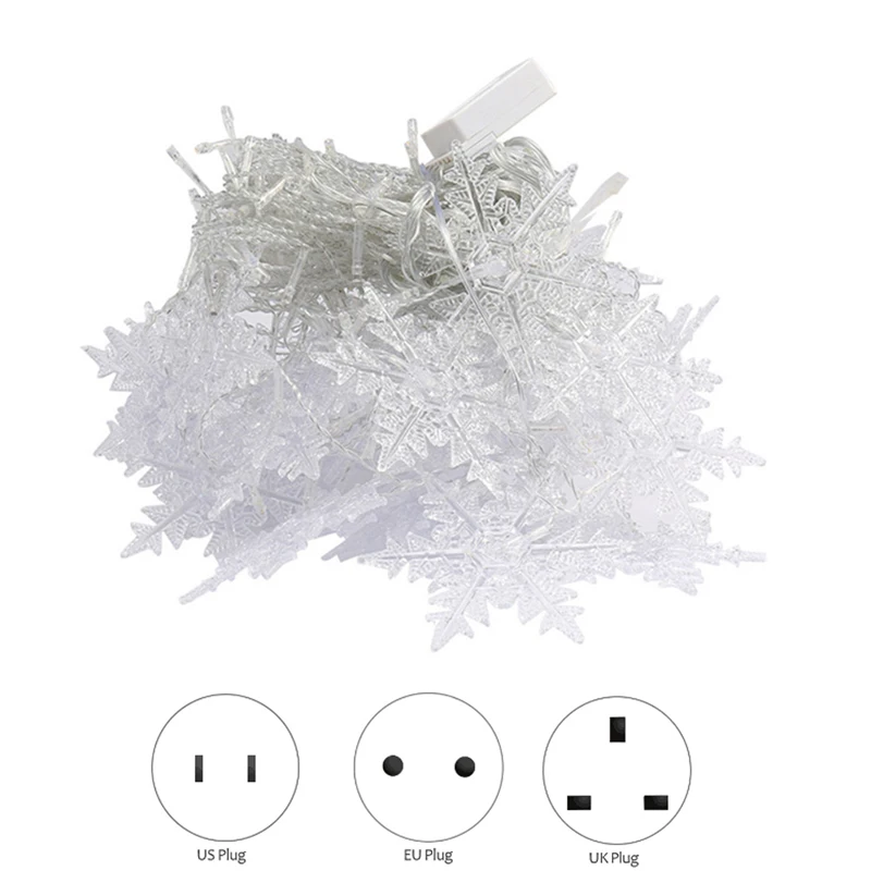 Акция! Рождественская светодиодная гирлянда-занавеска на окно со снежинками