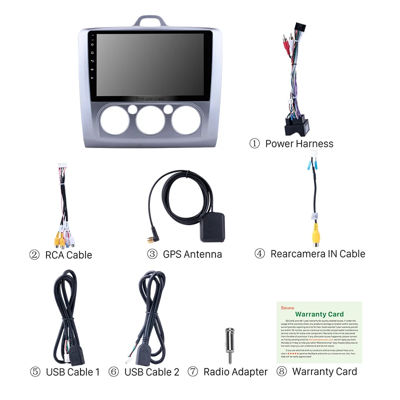 $90.20 Seicane 9 “ Android 10.0 Car Radio For ford focus EXI MT 2 3 Mk2 2004 2005 2006 2007 2008 2009-2011 2Din GPS Multimedia Player