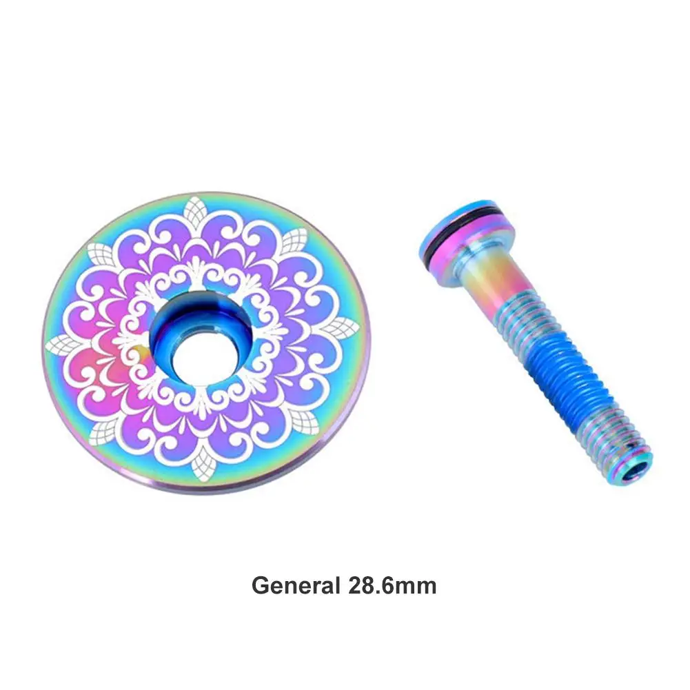 

Durable Stem Cap Bowl Cover+Bolt Hit Color Replacement 28.6mm MTB Bike Stem Cap Outdoor Cycling Headset Top Bowl Cover Set