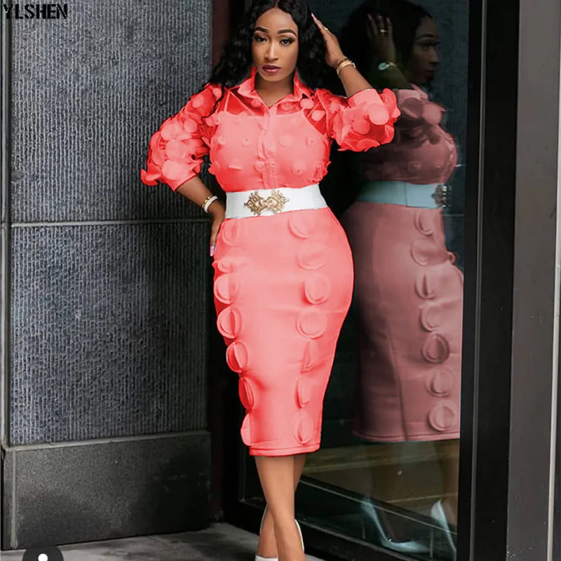 Платья в африканском стиле для женщин Осеннее платье горошек Одежда Сетчатые