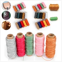1mm flat waxed thread polyester cord wax coated strings for braided bracelets diy accessories or leather craft sewing 50meter
